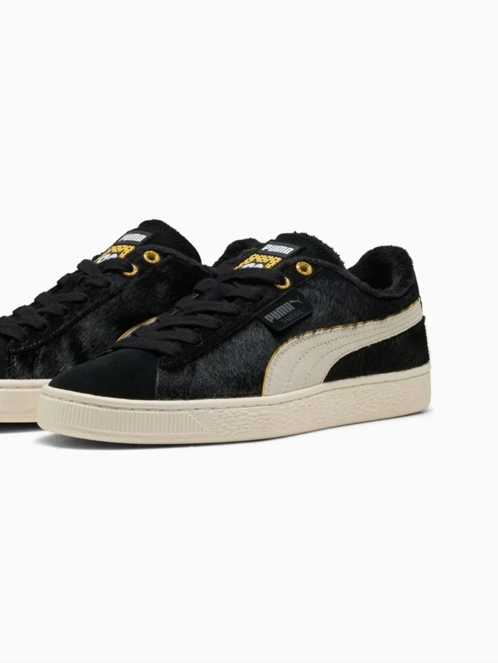 Felix The Cat-Puma Black and White Suede Low-Top Sneakers
